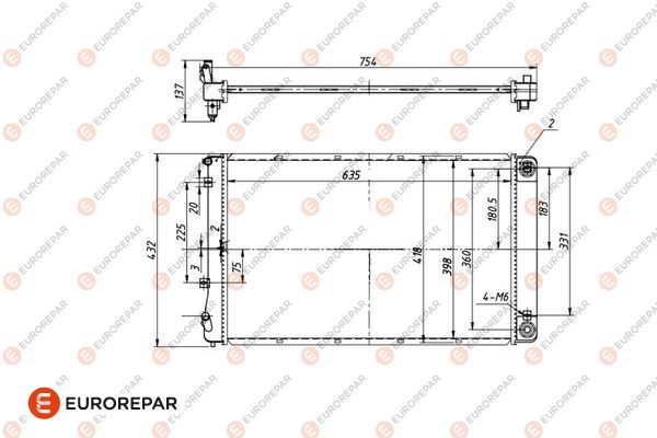 Radiator, baterie de antrenare 1690992180 EUROREPAR