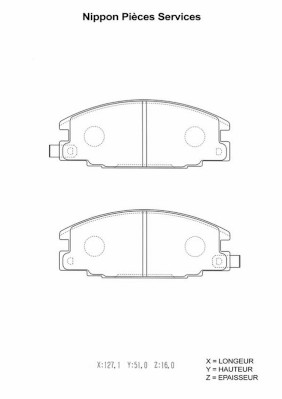 Set placute frana,frana disc I360U04 NPS