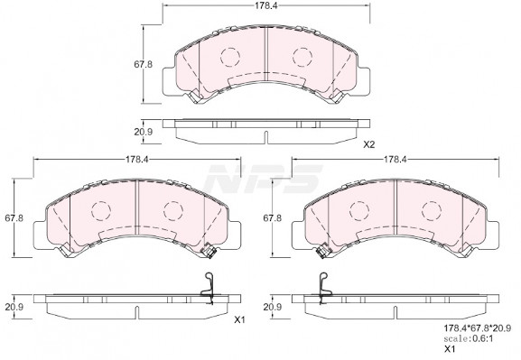 Set placute frana,frana disc I361U05 NPS
