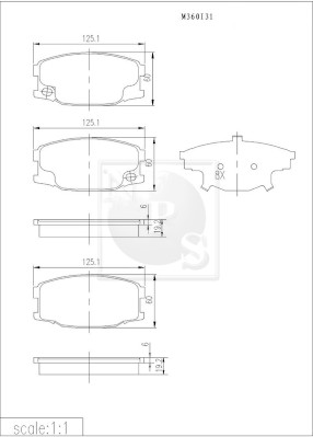 Set placute frana,frana disc M360I31 NPS
