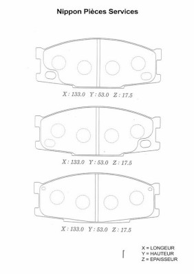 Set placute frana,frana disc M360I85 NPS