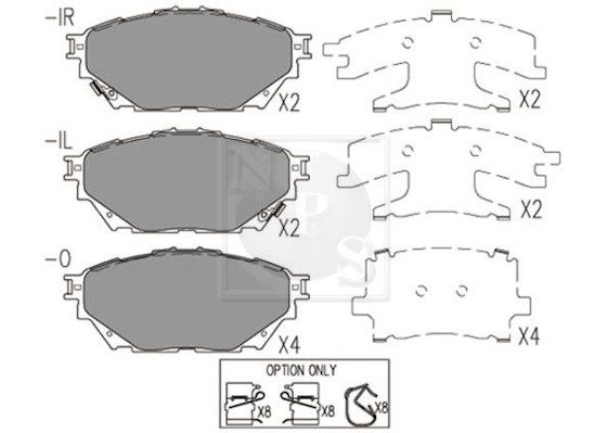 Set placute frana,frana disc M360I90 NPS