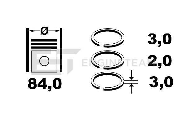 Set segmenti piston R1000300 ET ENGINETEAM