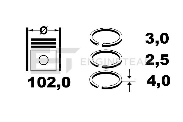 Set segmenti piston R1000800 ET ENGINETEAM