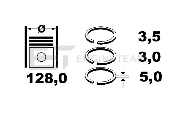 Set segmenti piston R1002800 ET ENGINETEAM