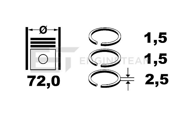 Set segmenti piston R1004000 ET ENGINETEAM