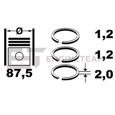 Set segmenti piston R1012600 ET ENGINETEAM