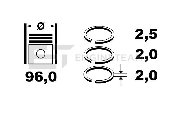 Set segmenti piston R4001500 ET ENGINETEAM