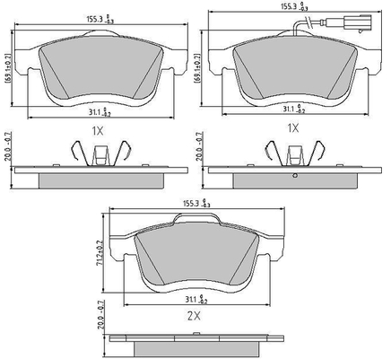 Set placute frana,frana disc LVXL1678 MOTAQUIP