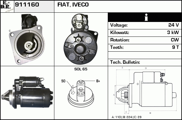 Starter 911160 EDR