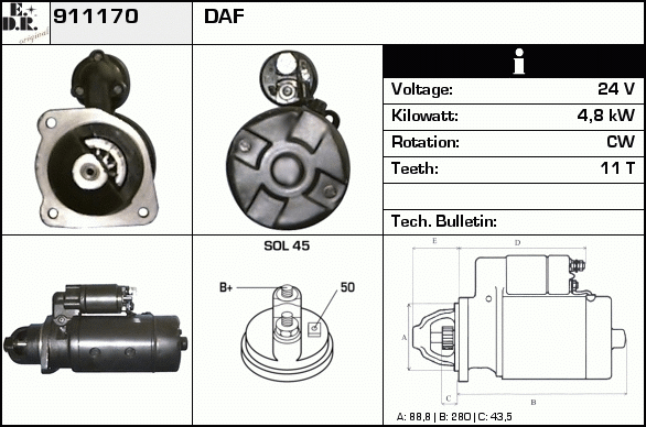 Starter 911170 EDR
