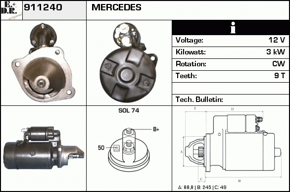 Starter 911240 EDR