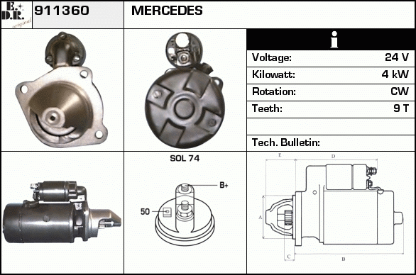 Starter 911360 EDR