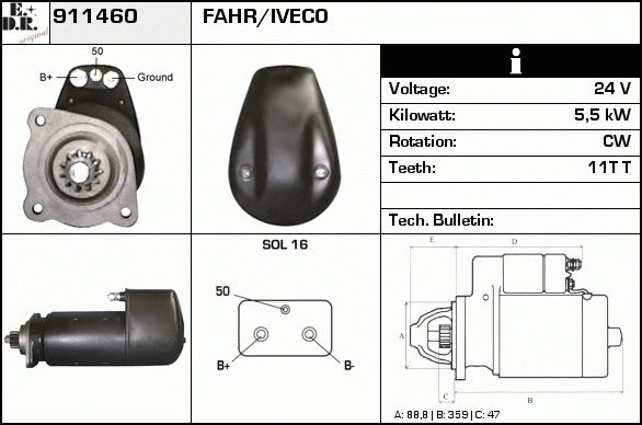 Starter 911460 EDR