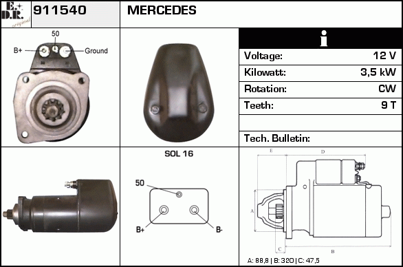 Starter 911540 EDR