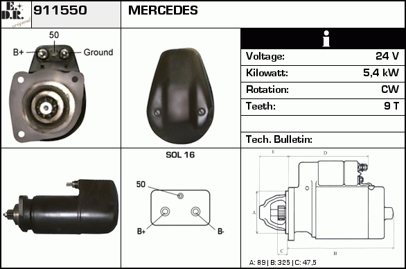 Starter 911550 EDR