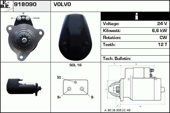 Starter 918090 EDR