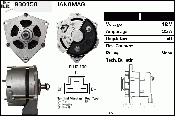 Generator / Alternator 930150 EDR