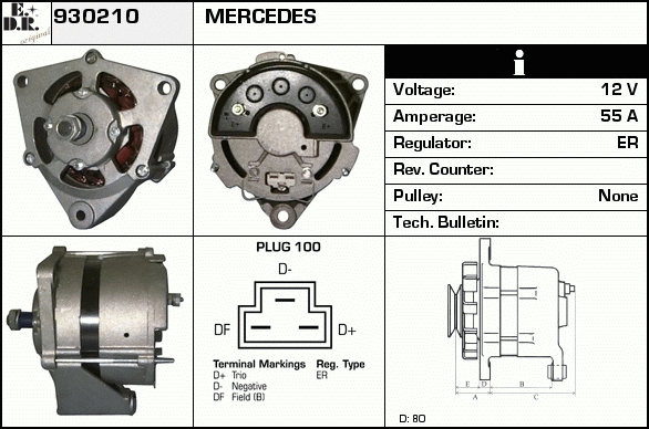 Generator / Alternator 930210 EDR