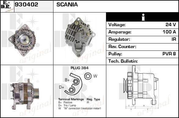 Generator / Alternator 930402 EDR