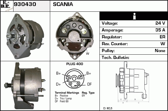 Generator / Alternator 930430 EDR
