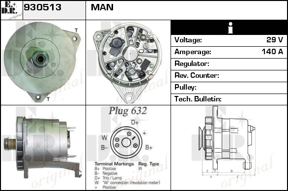 Generator / Alternator 930513 EDR
