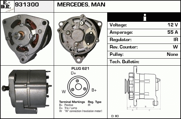Generator / Alternator 931300 EDR