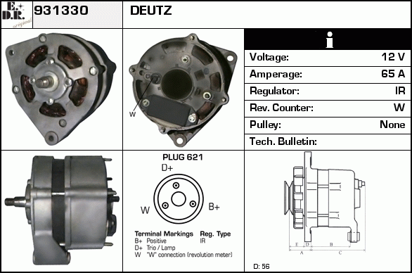Generator / Alternator 931330 EDR