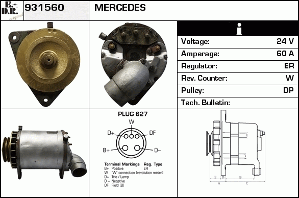 Generator / Alternator 931560 EDR