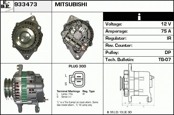 Generator / Alternator 933473 EDR