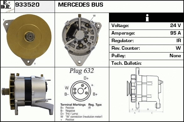 Generator / Alternator 933520 EDR