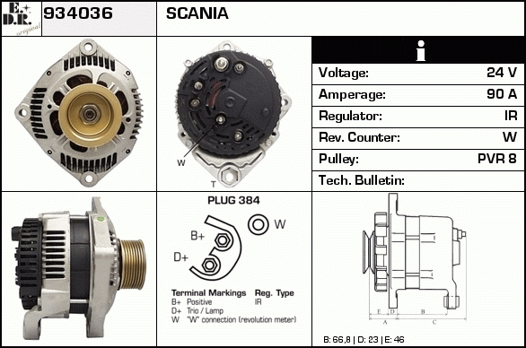 Generator / Alternator 934036 EDR