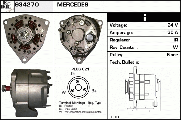Generator / Alternator 934270 EDR