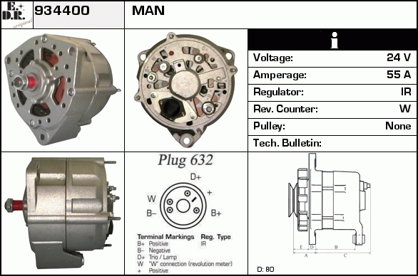 Generator / Alternator 934400 EDR