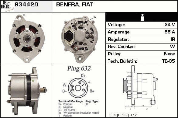 Generator / Alternator 934420 EDR