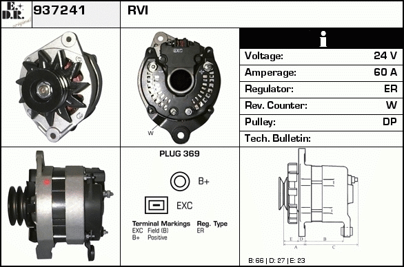 Generator / Alternator 937241 EDR