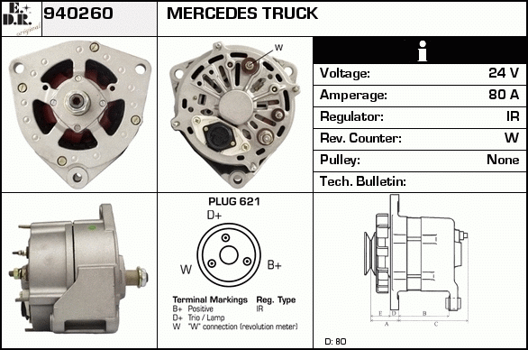 Generator / Alternator 940260 EDR