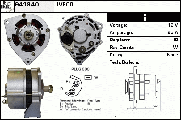 Generator / Alternator 941840 EDR