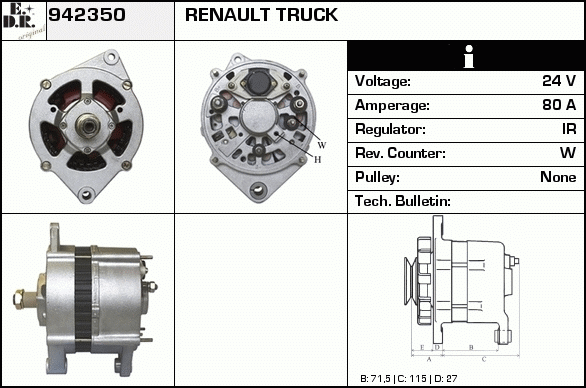Generator / Alternator 942350 EDR