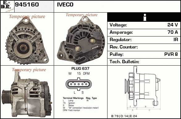 Generator / Alternator 945160 EDR