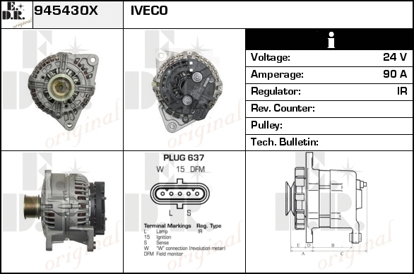 Generator / Alternator 945430X EDR