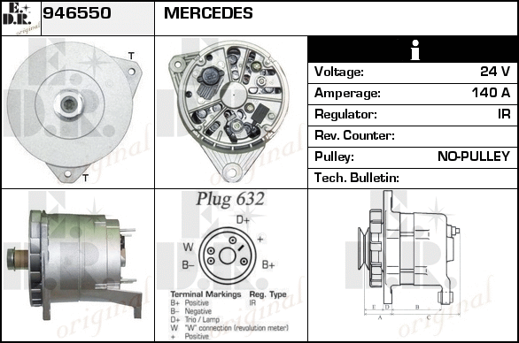 Generator / Alternator 946550 EDR