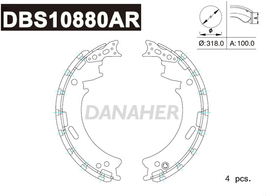 Set saboti frana DBS10880AR DANAHER