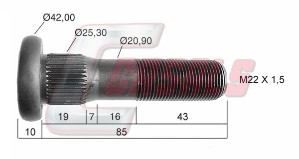 Bolt roata 21125 CASALS