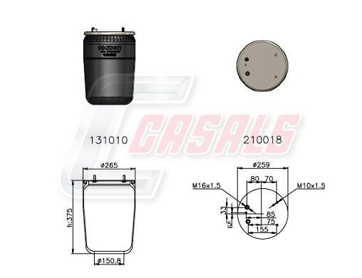 Burduf, suspensie pneumatica B1040 CASALS