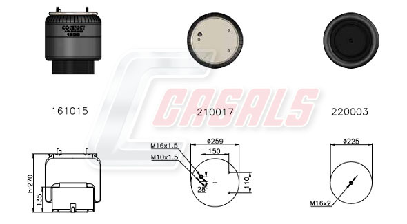 Burduf, suspensie pneumatica B1045 CASALS