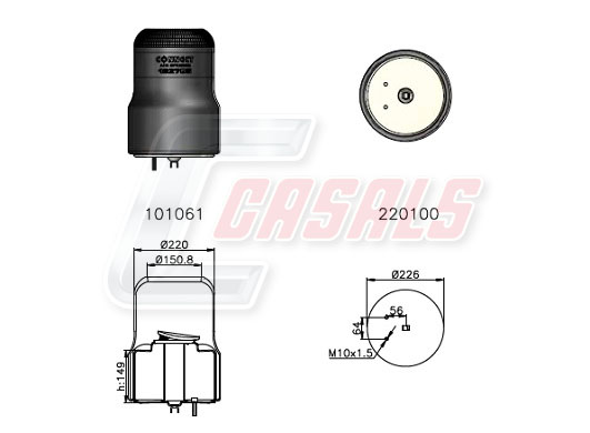 Burduf, suspensie pneumatica B2322 CASALS