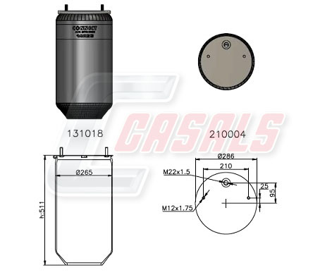 Burduf, suspensie pneumatica B2337 CASALS