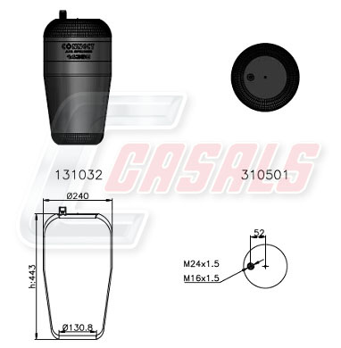 Burduf, suspensie pneumatica B2346 CASALS