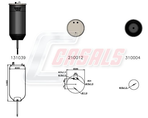 Burduf, suspensie pneumatica B2350 CASALS
